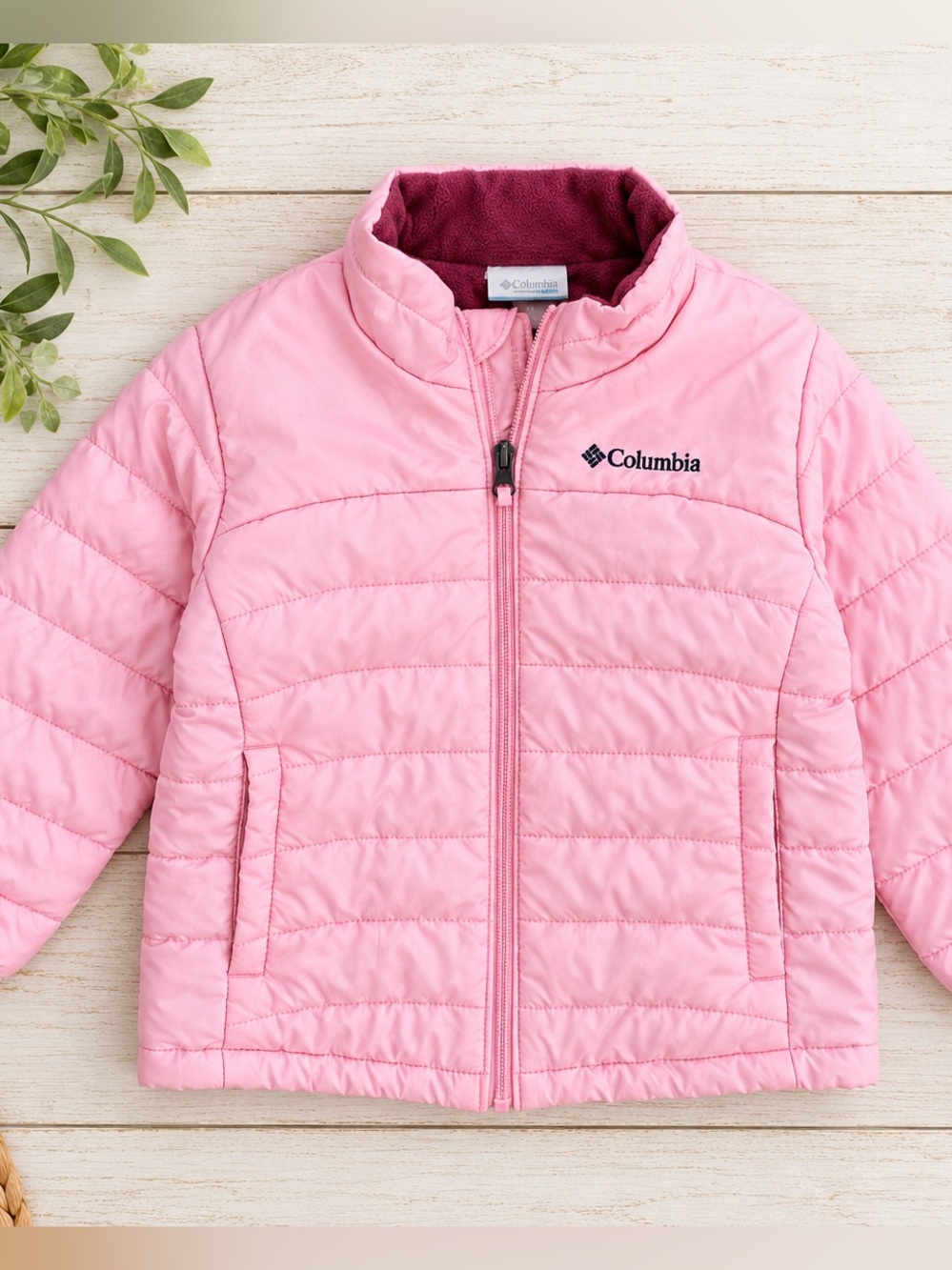 Columbia Light Pink Toddler Girls' Quilted Puffer Jacket Coat 4T Like New